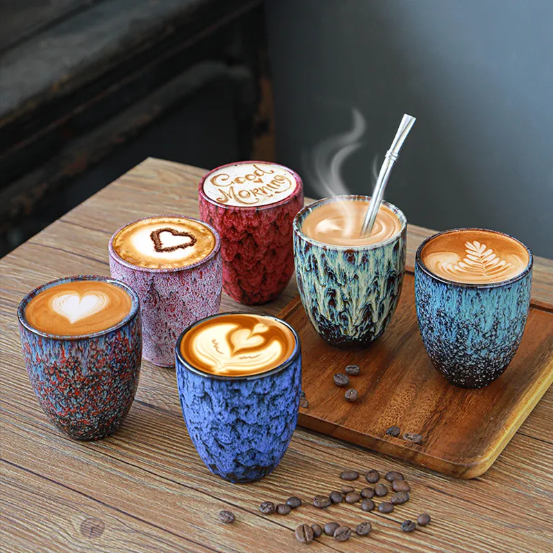 Caneca de café expresso 250 ml, copo colorido de cerâmica para chá espresso caneca de café de porcelana
