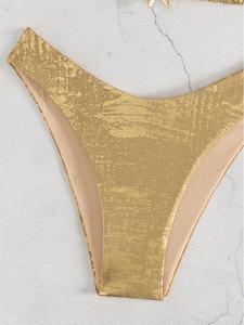 2026 Beach Ladies Two Piece String <strong>Bikini</strong> Set <strong>Mikro</strong> for Women Sexy Suit Brazilian Slingshot Swimwear Gold Swimsuit Manufacturer - Product Image 5