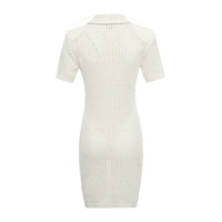 Nouvelle Robe Tricotée Mi-Longue Élégante à Paillettes Sirène et Col Revers, Taille Cintrée, pour Femme – Collection Été 2026 – Tenue Décontractée Tendance