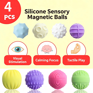 Boules magnétiques sensorielles de qualité alimentaire Source Factory, sphères avec aimant intégré, boules magnétiques sensorielles résistantes - Product Image 1