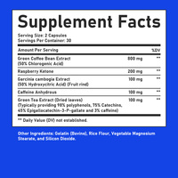Cápsulas de Cetonas de Frambuesa que Favorecen la Quema de Grasa, Extracto de Granos de Café Verde, Cápsulas de Suplemento Dietético de Cetonas de Frambuesa