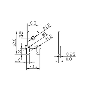 高导电性 H62 黄铜 6.3*0.8 镀锡铜片，用于 PCB 电线焊接端子 - Product Image 1
