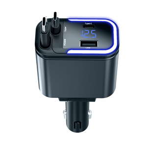 Pantalla LED 4 1 Pantalla de voltaje Función QC3.0 120W Carga súper rápida USB retráctil Tipo C <span class=keywords><strong>Cargador</strong></span> de <span class=keywords><strong>coche</strong></span> - Product Image 1