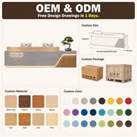 Comptoir de réception d'entreprise très demandé, design simple et moderne, en bois écologique, pour salon de beauté et caisse commerciale