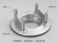 Support de fixation à bride à 4 points pour tournage CNC et fraisage 3 axes, en acier inoxydable/aluminium, avec support de positionnement circulaire personnalisé pour vision