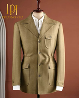 Veste rétro cintrée pour homme, style américain, avec grandes poches plaquées, blazer utilitaire léger pour le printemps