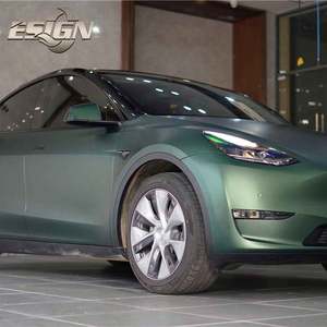 VN118 Films auto-cicatrisants anti-rayures pour voiture, couleur changeante, noir métallique mat pour autocollant d'emballage en vinyle vert magique - Product Image 1