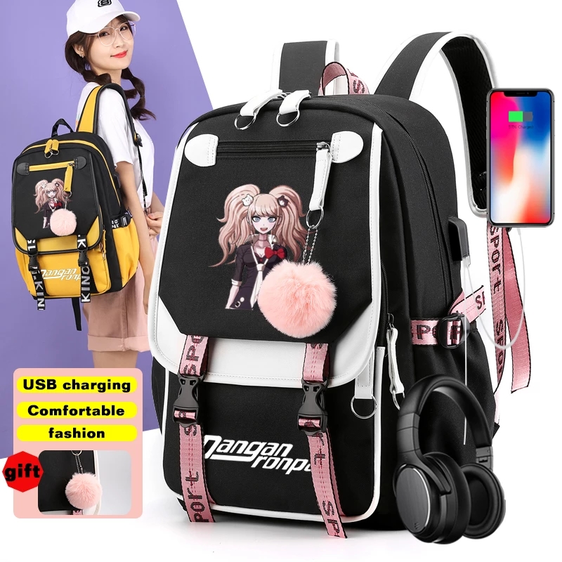 danganronpa mini backpack Roffatide Anime Luminous Book Bag Laptop School Bag with USB Charging Port And Headphone Port : Electronics Danganronpa 3: The End of