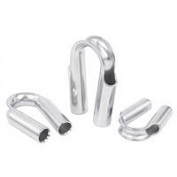 Manchon de protection robuste en acier inoxydable 304 pour anneau de cœur de poulet, en forme de U, à large ouverture, résistant à la rouille, pour câble métallique