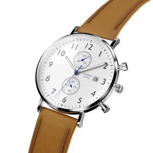 Montres chronographe à <span class=keywords><strong>quartz</strong></span> unisexe de luxe avec bracelet en cuir avec mouvement <span class=keywords><strong>Citizen</strong></span> Style de charme résistant à l'eau pour hommes - Product Image 4