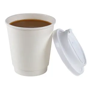 맞춤형 로고 200 ml 6oz 6.5oz 7oz 12oz 16oz 티팩 뜨거운 음료를 위한 뚜껑과 작은 커피 일회용 종이컵