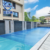 Automatische, einziehbare Poolabdeckungen aus PC, wasserdicht, UV-beständig, einziehbare Schwimmbadabdeckung für Aufstellpools