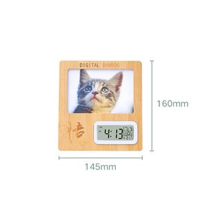Table <b>Clock</b> <b>Led</b> Wooden, Bedroom Alarm <b>Clock</b> Gift Decoration Digital <b>Clock</b> With Temperature And Humidity/ - Product Image 4