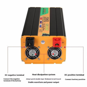 แหล่งจ่ายไฟรถยนต์คลื่นไซน์ 2500W 60V 24V ระบบไฟฟ้ากระแสสลับสำหรับใช้งานกลางแจ้งและในบ้าน เครื่องปรับอากาศเดี่ยว 60Hz รุ่น HJ-60-5000S 2500W - Product Image 3