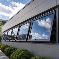 Fenêtres et portes battantes en alliage d'aluminium pour balcons fermés, intégrées avec moustiquaires, verre trempé double vitrage