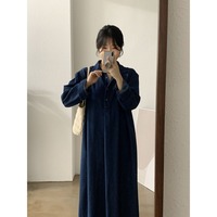 Nouvelle Robe Chemise en Jean Lavé Printemps 2026 pour Femme, Col Polo, Boutons sur le Devant, Coupe Ample Longue Midi, Bleu Vintage Décontracté