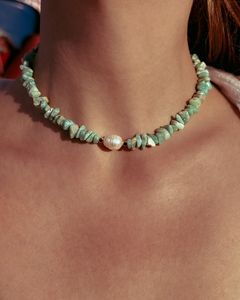 <span class=keywords><strong>Collana</strong></span> in Pietra Naturale con Perla Naturale per un Look Elegante Gioielli Estivi - Product Image 6