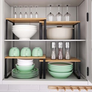 Étagère à épices en bambou avec couvercles en bois, rangement multi-niveaux pour la cuisine - Product Image 3