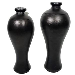 Pot de fleur en fer ensemble de 2 vases en métal modernes décoration de table à la main vase à fleurs décor de bureau à domicile fabriqué en inde - Product Image 3