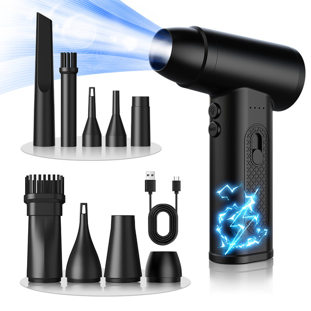 Rechargeable Portable Air Dust Collector Electric Air Gun 110000RPM Handheld Continuously Variable Speed Compressed Air Gun