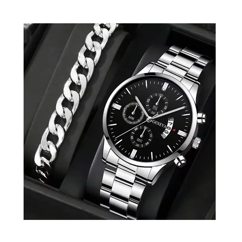 RelojHombreファッションメンズ高級ステンレス鋼時計卸売格安高級時計ギフトセットクォーツメンズビジネスウォッチ