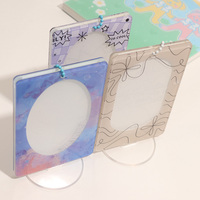 Vigreat Photocard Acrylique PC Titulaire Kpop Porte-clés DIY Anime Effacer Photo Insert Cadre Pendentif Personnalisé Numérique Photocard Titulaire