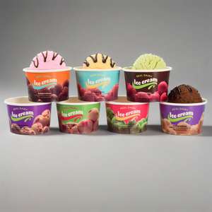 Customized Size Paper Ice Cream Cups with Paper Lids Brown Paper Sundae Bowl Disposable Kraft Frozen Yogurt Cup - Product Image 4