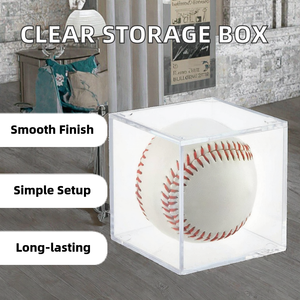 Jinda เบสบอลลูกบาศก์8x8cm แบบโมเดิร์นสำหรับตู้โชว์เคสพลาสติกอะคริลิคใสทนรังสียูวีสำหรับแสดงเบสบอล - Product Image 2
