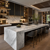 Meubles de cuisine modernes en mélamine imitation bois, conception personnalisée pour toute la maison, projet de construction, armoires de cuisine