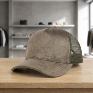 Casquette de baseball structurée unisexe Y2K Hip Hop en toile olive vierge à 5 panneaux, personnalisable avec logo brodé, style trucker, vente en gros - Product Image 3
