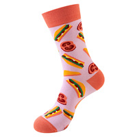 Chaussettes fantaisie en coton pour hommes et femmes, motifs alimentaires (hamburger, frites, pizza) – Vente en gros