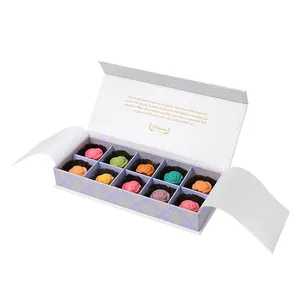 Luxury Custom Celebration Valentine Chocolate Gift Box Packaging With Dividers And Wrapping Paper Chocol Box