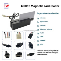 Lector de Tarjetas de Crédito de Banda Magnética de Alta Calidad, Mini, de 1, 2 o 3 Pistas, MSR98, Acceso por Puerto Serie, Material ABS, 13.56MHz