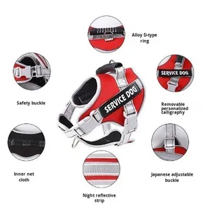 Harnais et laisse pour chien Purr Garden, réfléchissant la nuit, respirant, anti-évasion, anti-rupture, modèle <span class=keywords><strong>de</strong></span> jardinage pour animaux <span class=keywords><strong>de</strong></span> compagnie X25 - Product Image 1