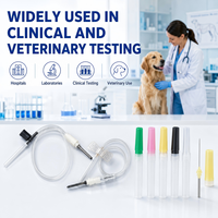 Kit de prélèvement sanguin vétérinaire avec ailette papillon flexible, tube transparent à retour rapide et tube de qualité médicale
