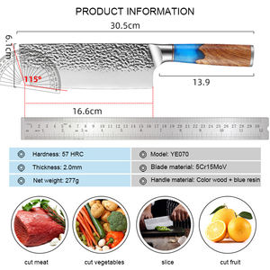 Xgimo — <span class=keywords><strong>petit</strong></span> <span class=keywords><strong>couteau</strong></span> de cuisine Durable, motif de marteau, 5 cr15 Mov, couteaux spéciaux de <span class=keywords><strong>Chef</strong></span>, Super rapide, couleur résine bleue, bois - Product Image 2