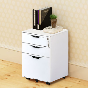 Archivador moderno de acero blanco elegante móvil de 3 cajones para el hogar/oficina/archivos legales Pedestal móvil de acero con rueda - Product Image 2