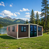 Maison conteneur pliable et extensible de style artisanal personnalisé avec panneaux métalliques sculptés pour usage agricole et résidentiel