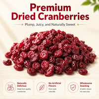 OEM Bulk Gedroogde Cranberries Rijpe Zoete Zachte Natuurlijke Snack Zonder Kunststoffen Gezonde Bak Ingrediënt 10kg Gebakken