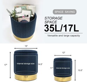 Múltiples recompras taburete otomano plegable ovalado <span class=keywords><strong>verde</strong></span> grande con Banco organizador de almacenamiento con respaldo - Product Image 5