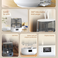 Humidificateur intelligent à ultrasons 6L ODM OEM à brume froide avec LED et humidistat pour grande pièce domestique