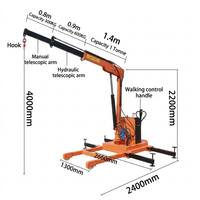 Grue à flèche hydraulique pliable montée sur camion de 1 tonne, grue portable montée sur camion 12V/24V/220V, machine de levage de marchandises