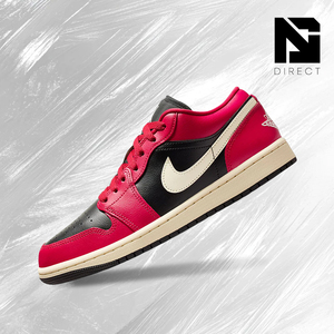Wmns Air Jordan 1 Low 'Mystic Hibiscus Black' รองเท้าผ้าใบหนังแท้แบบผูกเชือกสำหรับผู้หญิง - Product Image 1