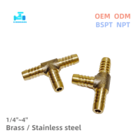 Offre Spéciale – Raccord en T en laiton NPT BSPT 3/4'' avec filetage mâle et raccord cannelé pour tuyau d'air/de jardin