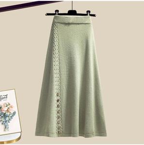 Phụ Nữ Đầu Mùa Hè Phong Cách Giản Dị Màu Xanh Lá Cây Linen Hai Mảnh Thiết Lập Nhẹ Nhàng Hàn Quốc Phù Hợp Với Nút Dài Top Váy Trà Mặc Thoải Mái Rắn - Product Image 4