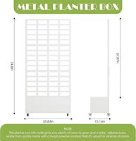 Jardinière en aluminium de haute qualité avec treillis, imperméable, durable, blanche, pour plantes grimpantes, écran d'intimité avec trous de drainage