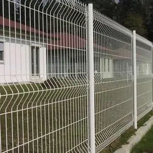 Le panneau soudé de barrière de jardin/poudre carrée extérieure de poteau 3D a enduit la clôture soudée de grillage