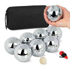 Set <span class=keywords><strong>de</strong></span> <span class=keywords><strong>Pétanque</strong></span> 8 <span class=keywords><strong>Boules</strong></span> en Acier Inoxydable 72mm, Haute Résistance, Durable, Argent, avec Sac en Polyéthylène et Emballage Carton - Product Image 1