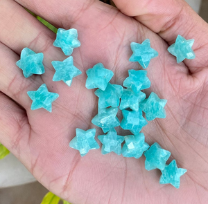 Natural Green Amazonite Machine Cut Cat's Eye Star <b>Shape</b> Briolette Jewelry Making Ring Pendant Bracelet Necklace Wholesale - Product Image 4