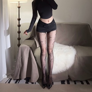 Sexy black gothic style pantyhose, <b>fishnet</b> stockings, irregular long thigh-high stockings, hot girl 4035 - Product Image 4